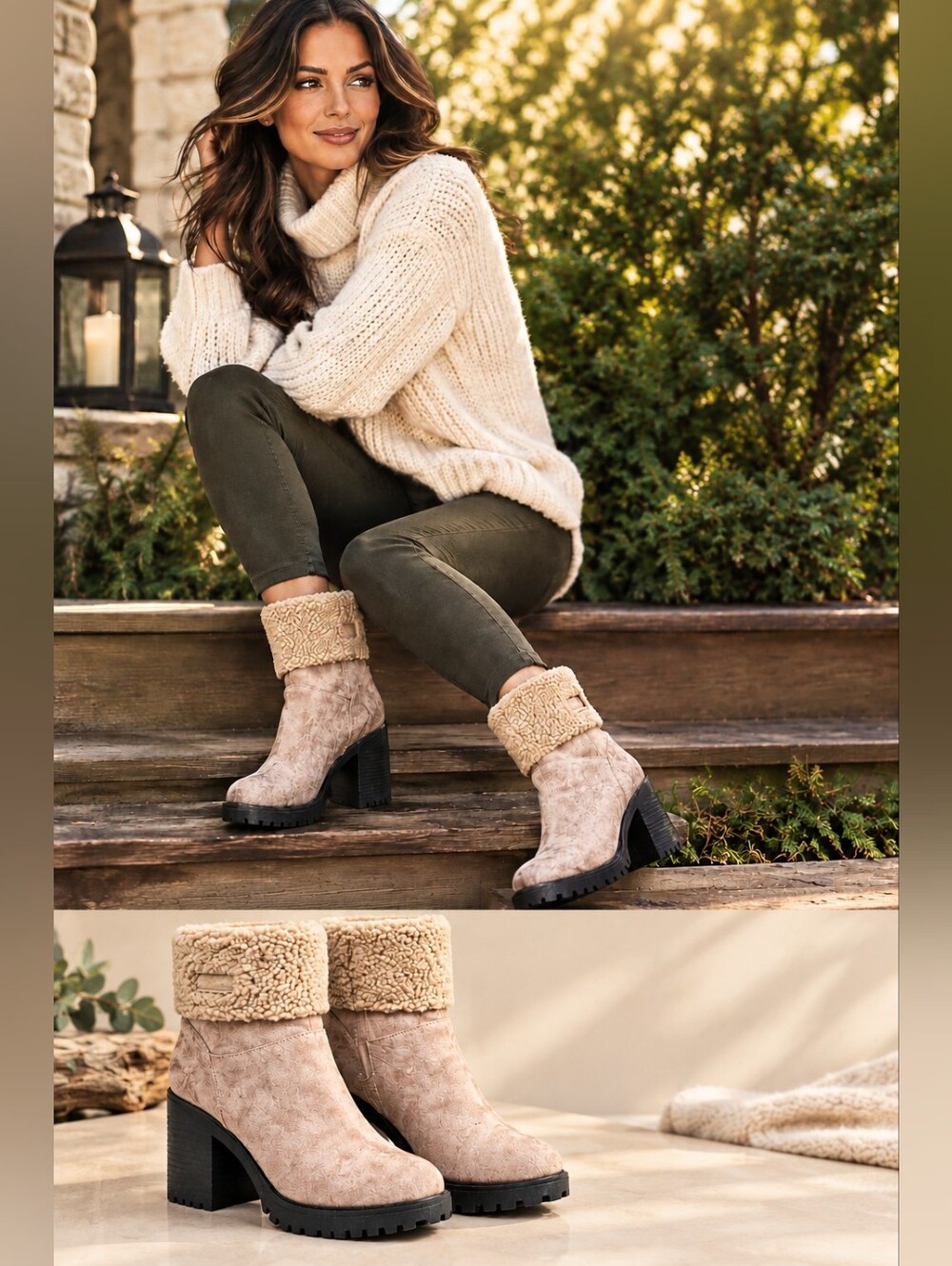 Olivia Miller Amy Sherpa Cuff Booties